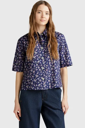 Benetton Camisa Estampada De Algodón Ligero