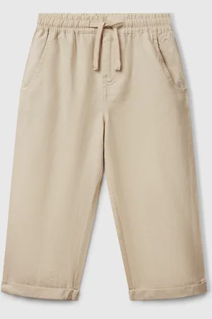 Benetton Pantalón Mezcla De Lino Con Cordón