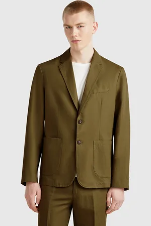 Benetton Americana Slim Fit En Mezcla De Lino