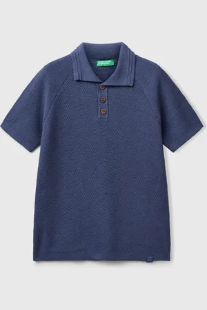 Benetton Polo De Manga Corta En Mezcla De Lino