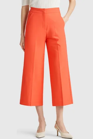 Benetton Pantalón Cropped De Talle Alto