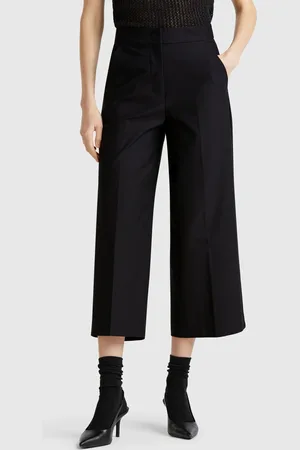 Benetton Pantalón Cropped De Talle Alto