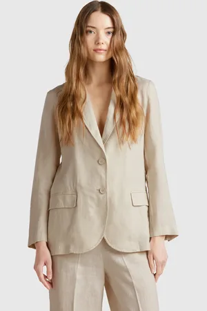 Benetton Blazer De Puro Lino