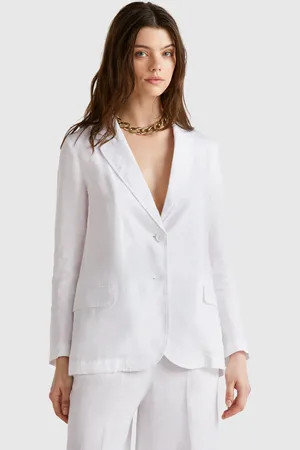 Benetton Blazer De Puro Lino
