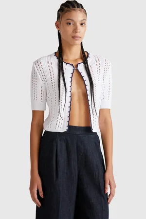 Benetton Cárdigan Crop Perforado