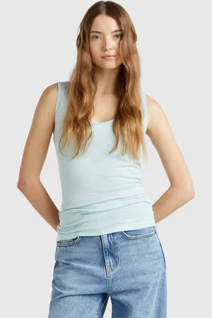 Benetton Camiseta De Tirantes De Puro Lino