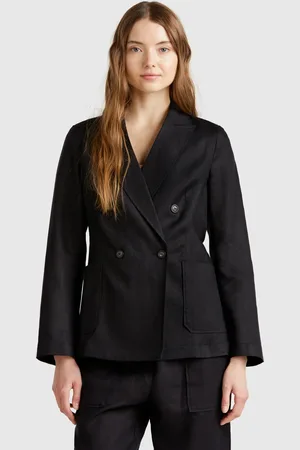 Benetton Chaqueta Cruzada De Puro Lino