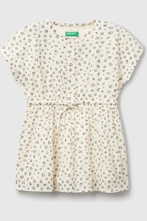 Benetton Vestido Con Estampado Animal