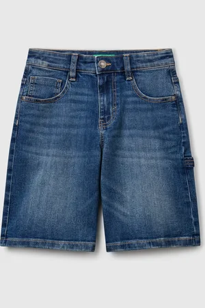 Benetton Bermudas Denim Corte Recto