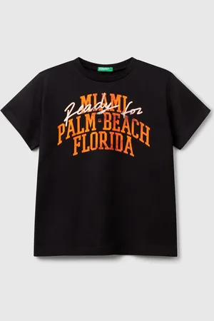 Benetton Camiseta Con Estampado Flúor