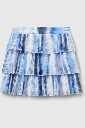 Benetton Falda Plisada Con Estampado