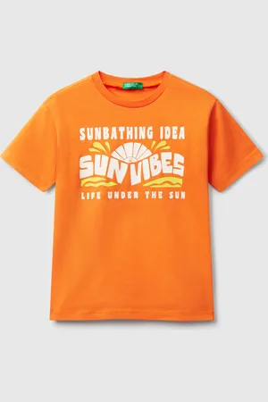 Benetton Camiseta Con Estampado Flúor
