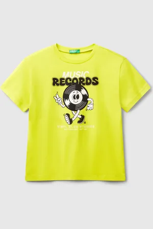 Benetton Camiseta Con Estampado Flúor