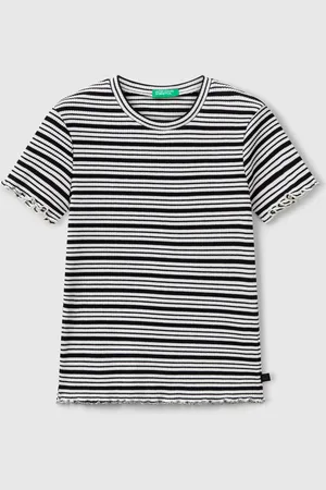 Benetton Camiseta De Algodón Elástico A Rayas