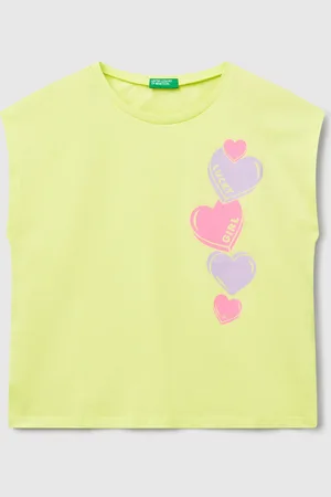 Benetton Camiseta Con Estampado Flúor