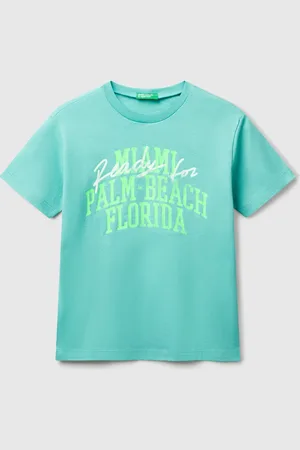 Benetton Camiseta Con Estampado Flúor