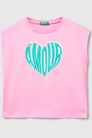 Benetton Camiseta Con Estampado Flúor