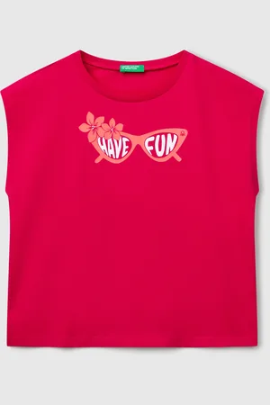 Benetton Camiseta Con Estampado Flúor