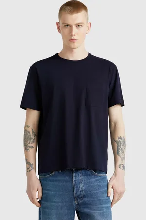Benetton Camiseta Mezcla De Lino Con Bolsillo