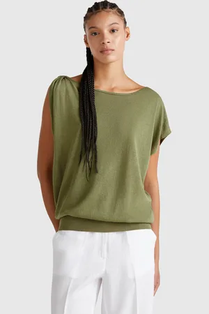 Benetton Jersey Asimétrico Mezcla De Lino