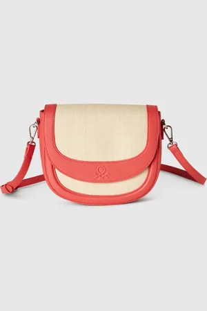 Benetton Bolso Bandolera Efecto Rafia