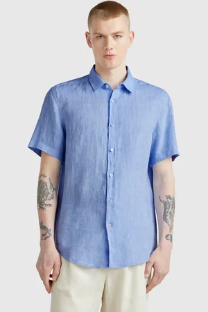 Benetton Camisa De Manga Corta De Puro Lino
