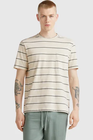 Benetton Camiseta Rayas Con Bolsillo