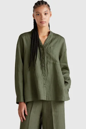 Benetton Camisa Oversize De Puro Lino