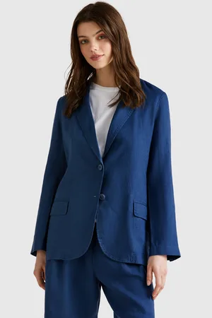 Benetton Blazer De Puro Lino