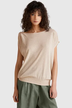 Benetton Jersey Asimétrico Mezcla De Lino
