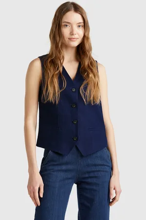 Benetton Chaleco De Puro Lino