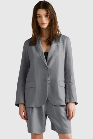 Benetton Blazer De Puro Lino
