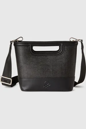 Benetton Bolso Tote Mediano De Rafia