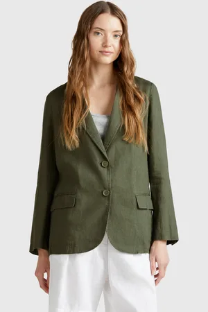 Benetton Blazer De Puro Lino