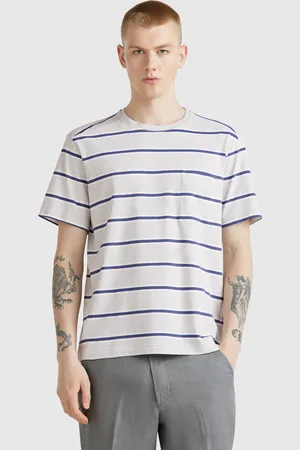 Benetton Camiseta Rayas Con Bolsillo