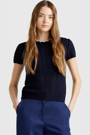 Benetton Jersey Perforado De Puro Algodón