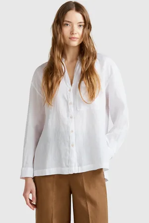Benetton Camisa Oversize De Puro Lino
