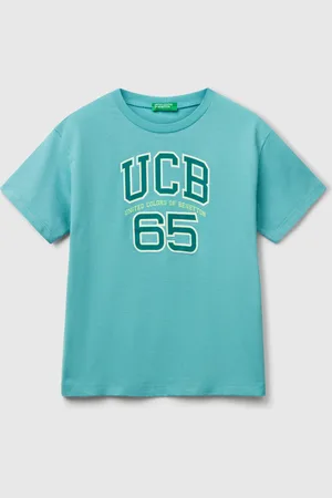 Benetton Camiseta De Manga Corta Y Cuello Redondo En Puro Algodón Orgánico. Una Prenda Básica Y Cómoda