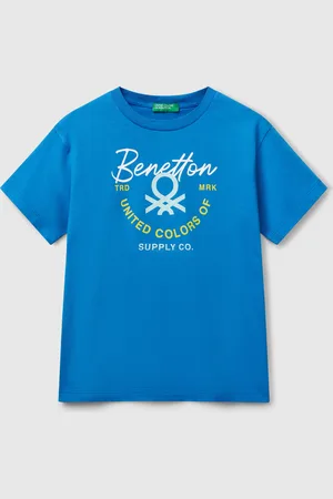 Benetton Camiseta De Manga Corta Y Cuello Redondo En Puro Algodón Orgánico. Una Prenda Básica Y Cómoda