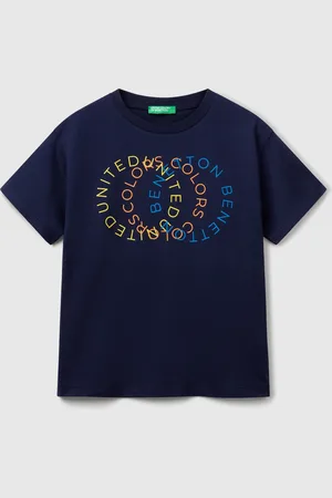 Benetton Camiseta De Manga Corta Y Cuello Redondo En Puro Algodón Orgánico. Una Prenda Básica Y Cómoda