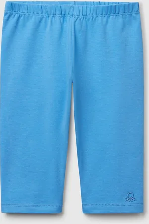 Benetton Leggings 3/4 De Algodón Elástico Con Logo Bordado En La Parte Inferior De La Pierna. Corte Pitillo Y Cintura Elástica Interna. Práctico Y Confortable