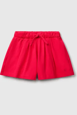 Benetton Pantalón Corto De Puro Algodón De Tacto Cálido. Cintura Con Cordón