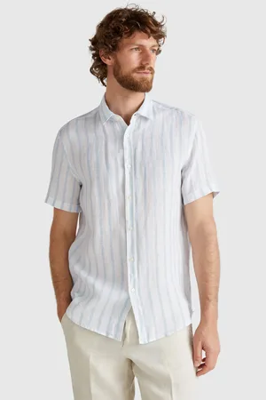 Benetton Camisa De Manga Corta De Puro Lino