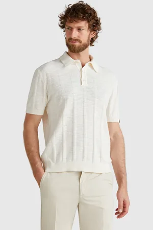 Benetton Polo De Punto En Mezcla De Lino
