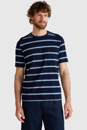 Benetton Camiseta Rayas Con Bolsillo