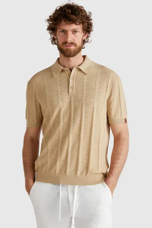 Benetton Polo De Punto En Mezcla De Lino