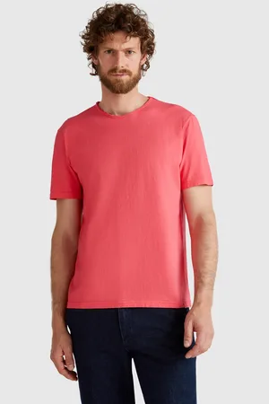 Benetton Camiseta Ciclamen De Algodón Flameado