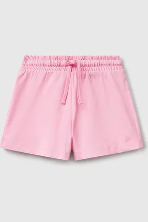 Benetton Pantalón Corto De Puro Algodón De Tacto Cálido. Cintura Con Elástico Interno Y Cordón