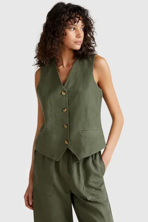 Benetton Chaleco De Puro Lino