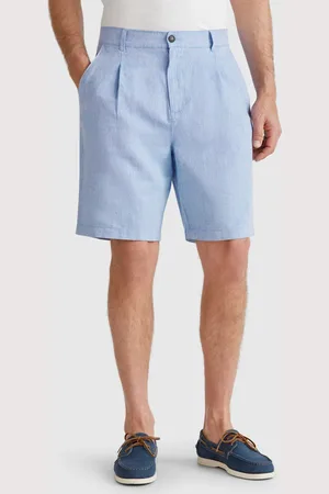 Benetton Shorts De Rayas En Mezcla De Lino